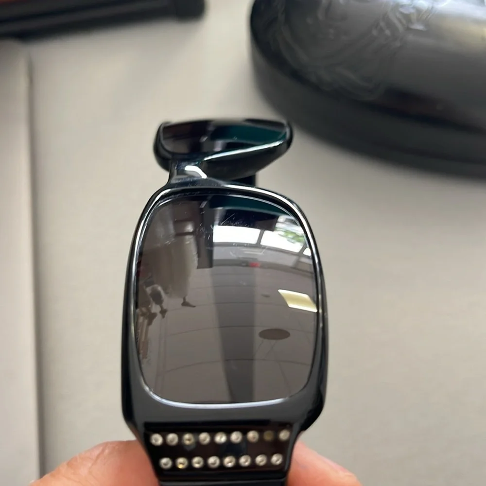 Versace sunglasses. Black with rhinestones. One size. With case - Picture 7 of 8